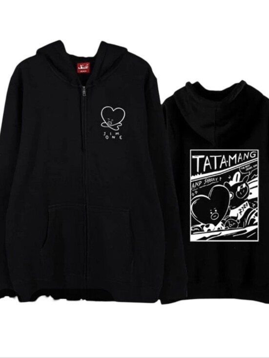 Bts Other - Bts Mens Graphic Zip-Up Hoodie Style Sweater - Size 3XL